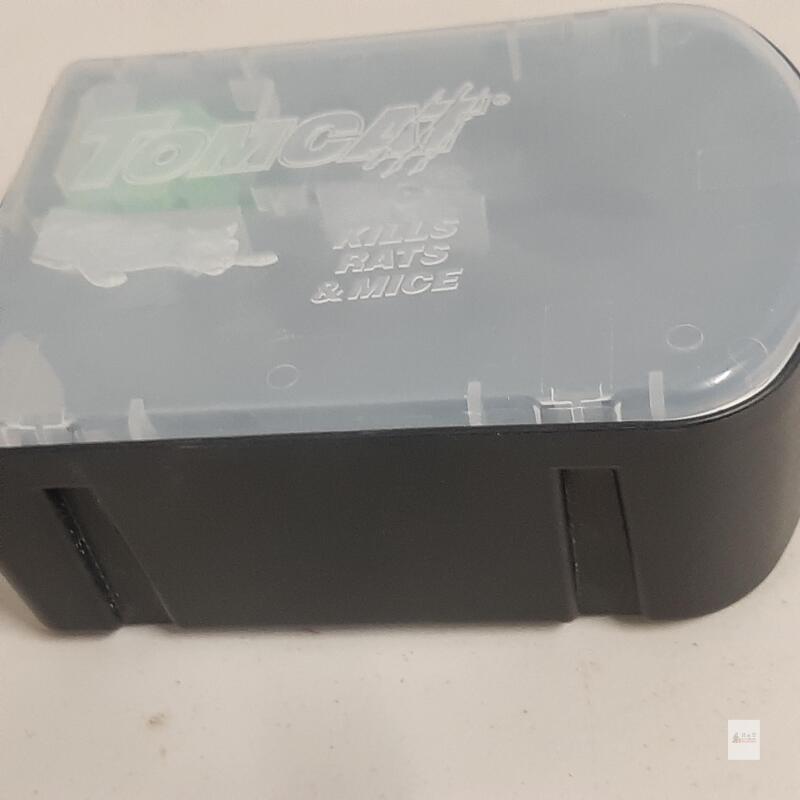 Tomcat Rat & Mouse Bait Station, Child-Resistant, Black/Translucent, with Green Bait Block Included