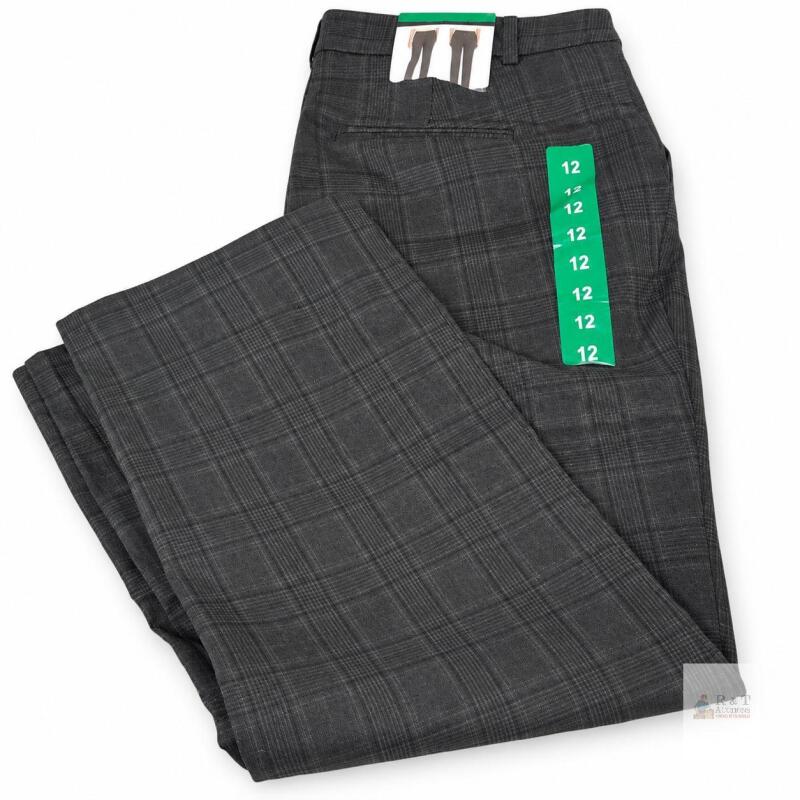 New Women&rsquo;s Charcoal Plaid Trousers &mdash; Size 12