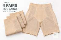 4 New in Package LARGE LEVAO Women&rsquo;s High-Waisted Tummy Control Shorts &ndash; Beige, Large